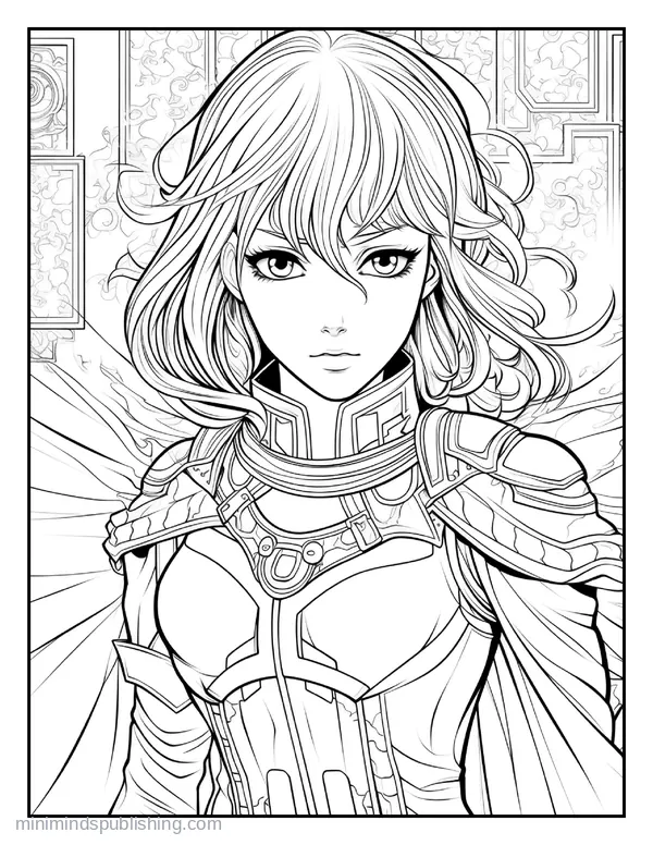Anime Illustration Page 15 — free printable anime coloring page
