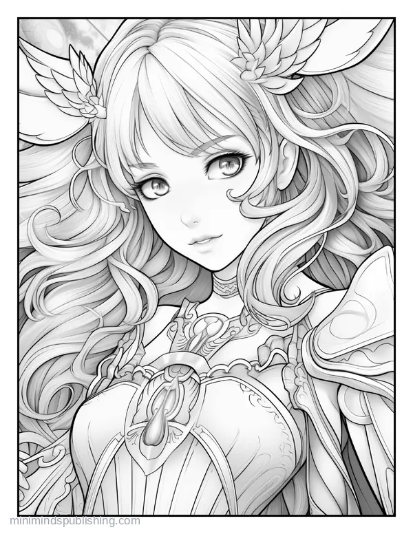 Anime Illustration Page 16 — free printable anime coloring page