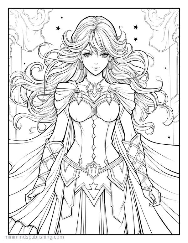 Anime Illustration Page 17 — free printable anime coloring page