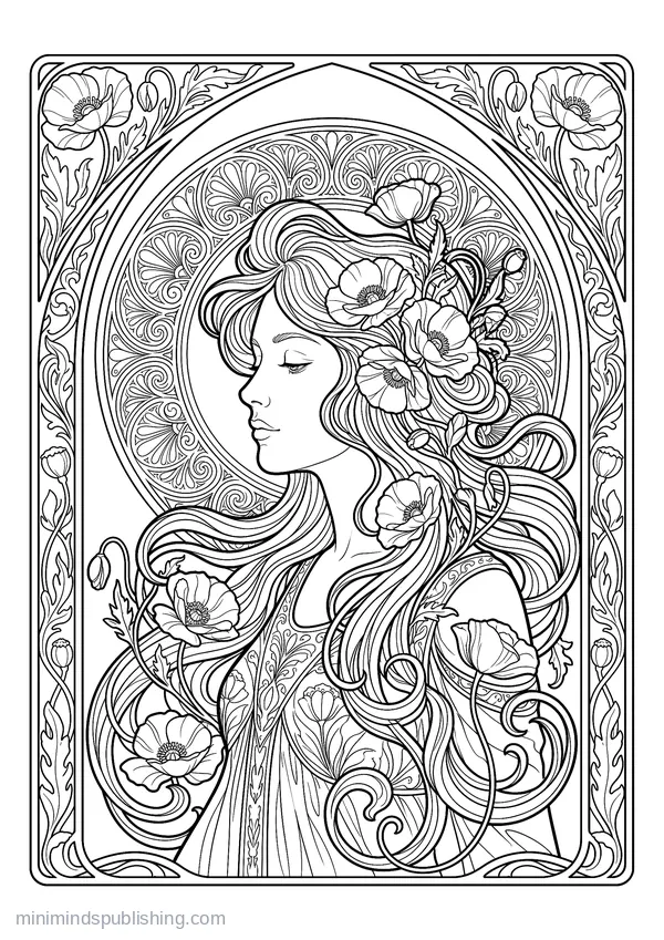 Art Nouveau coloring page
