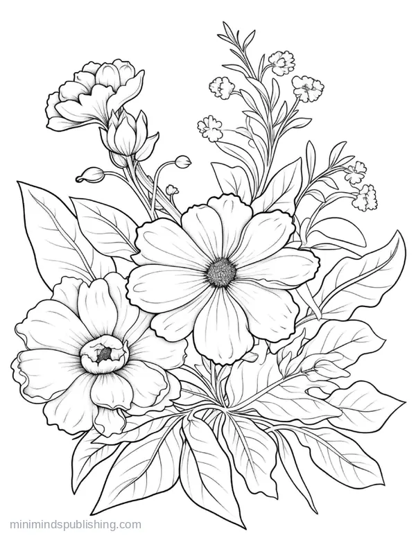 Flowers coloring page