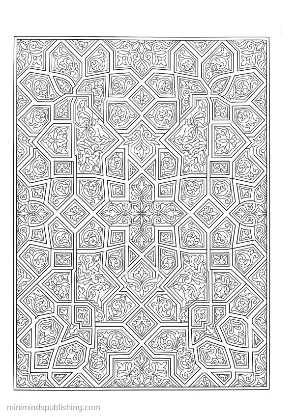 Arabesque Border Panel of Scrolling Tendrils — free printable coloring page