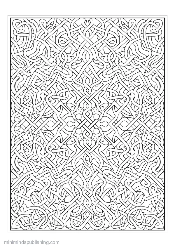 Maze of Interwoven Ribbons — free printable coloring page