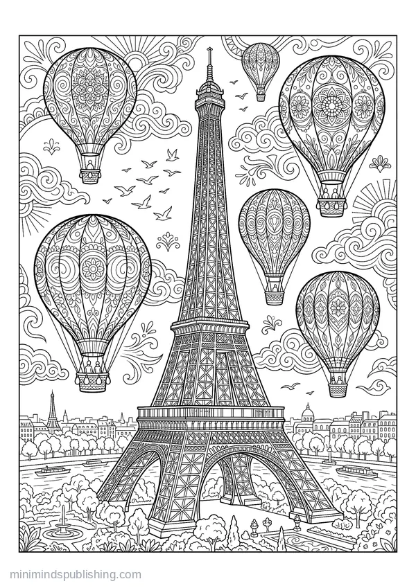 World Landmarks coloring page