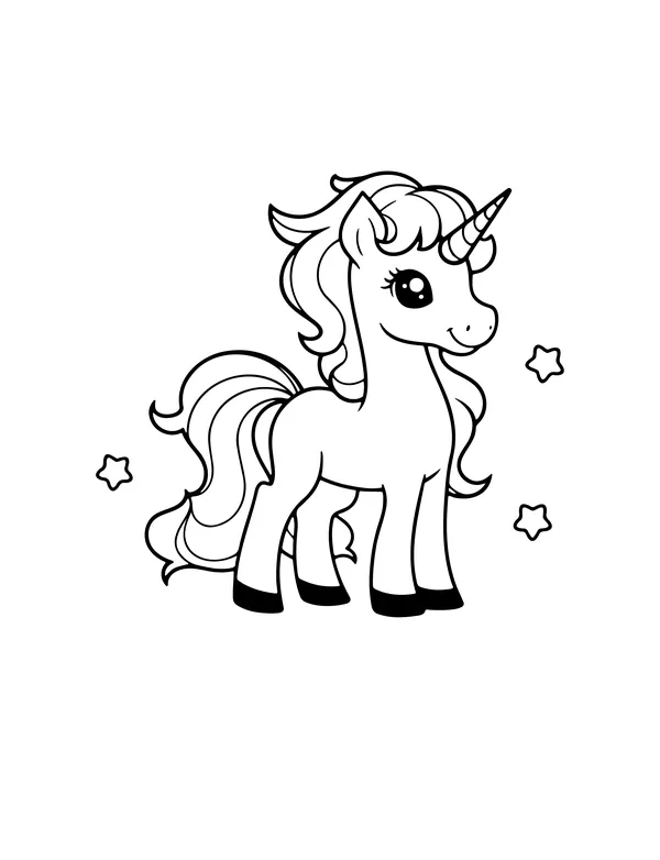 Unicorn and Dino 3 — free printable unicorns & dinosaurs coloring page