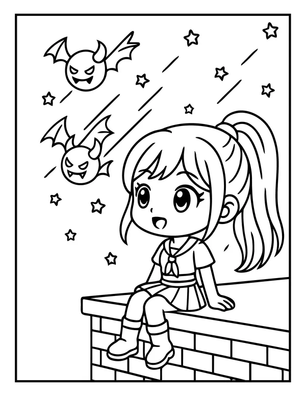 K-Pop Chibi 3 — free printable k-pop chibi coloring page