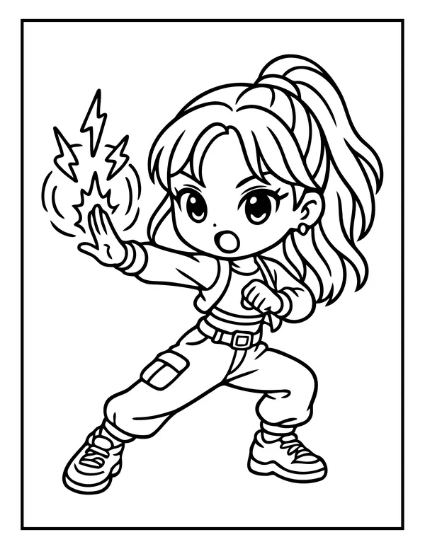K-Pop Chibi 4 — free printable k-pop chibi coloring page