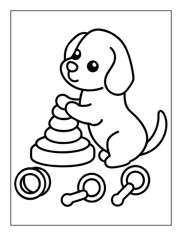 Cute Dogs 5 — free printable cute dogs coloring page