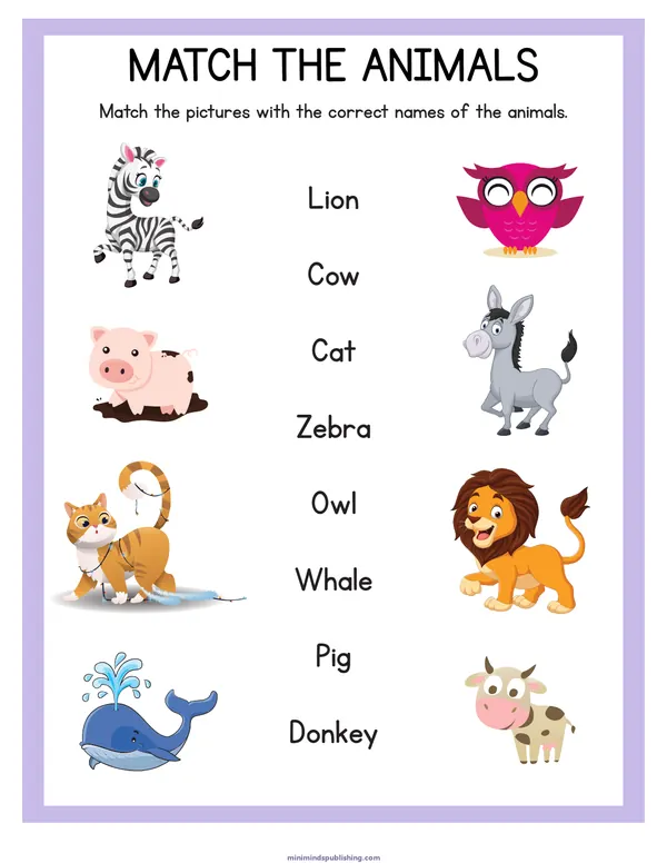 Animal Activities 2 — free printable animal activities activity sheet for ages 3-6