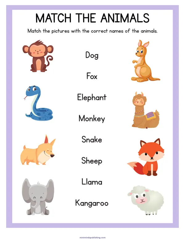 Animal Activities 3 — free printable animal activities activity sheet for ages 3-6