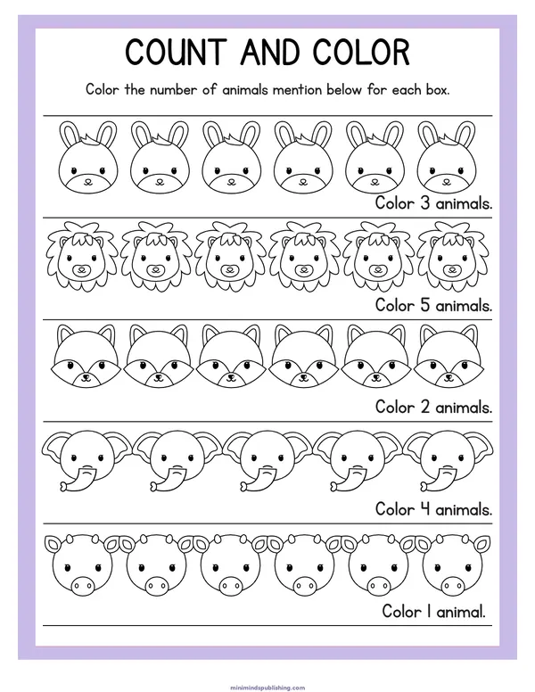 Animal Activities 7 — free printable animal activities activity sheet for ages 3-6