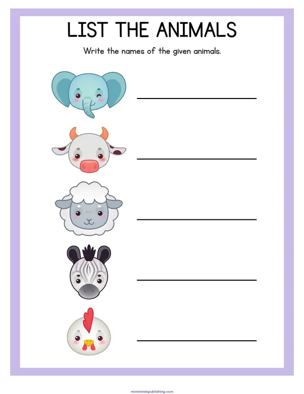 Animal Activities 14 — free printable animal activities activity sheet for ages 3-6