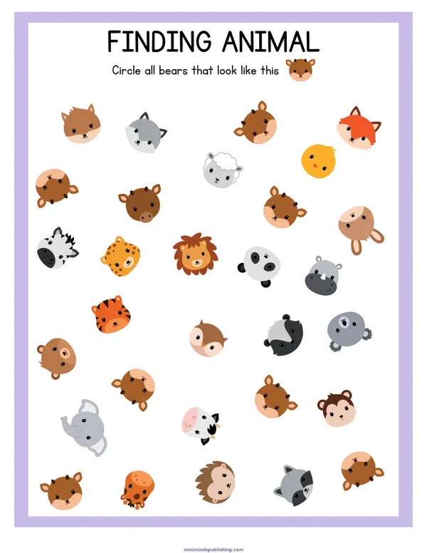 Animal Activities 24 — free printable animal activities activity sheet for ages 3-6