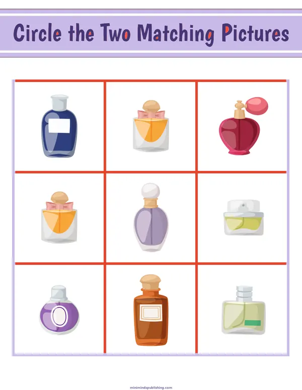 Circle the Matching Pictures 23 — free printable circle the matching pictures activity sheet for ages 3-7