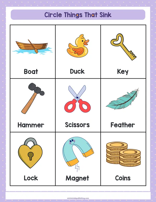 Circle the Animals 10 — free printable circle the animals activity sheet for ages 3-7