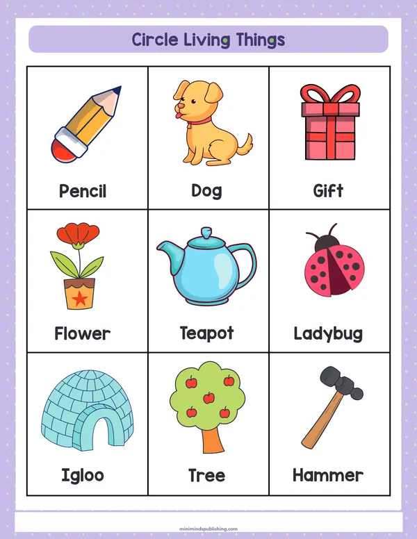 Circle the Animals 15 — free printable circle the animals activity sheet for ages 3-7