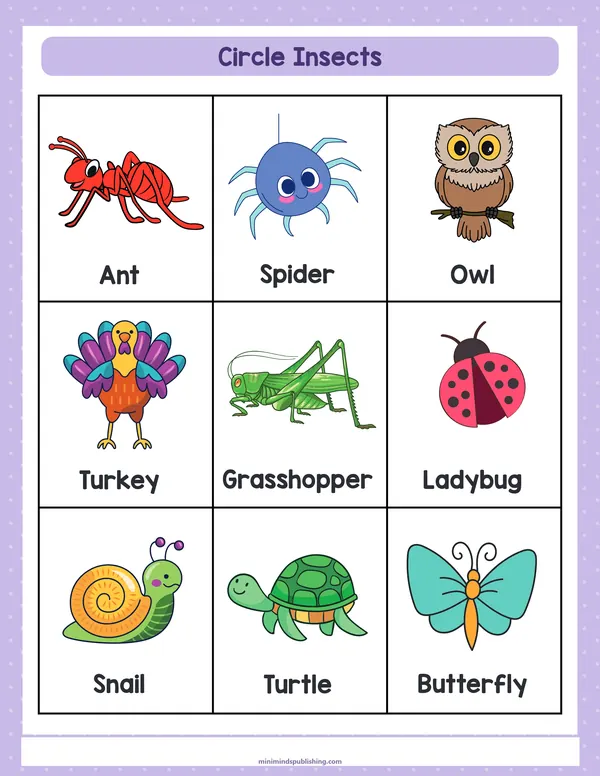Circle the Animals 21 — free printable circle the animals activity sheet for ages 3-7