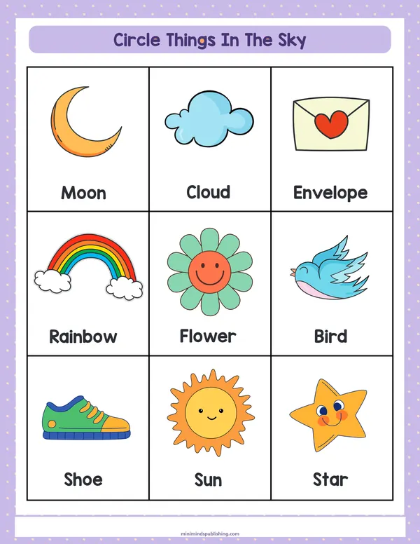 Circle the Animals 30 — free printable circle the animals activity sheet for ages 3-7