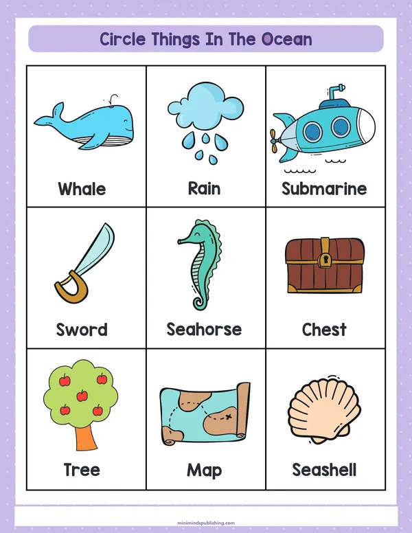 Circle the Animals 31 — free printable circle the animals activity sheet for ages 3-7