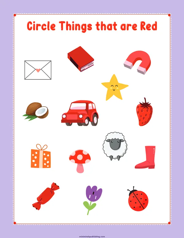 Circle the Color 4 — free printable circle the color activity sheet for ages 3-6
