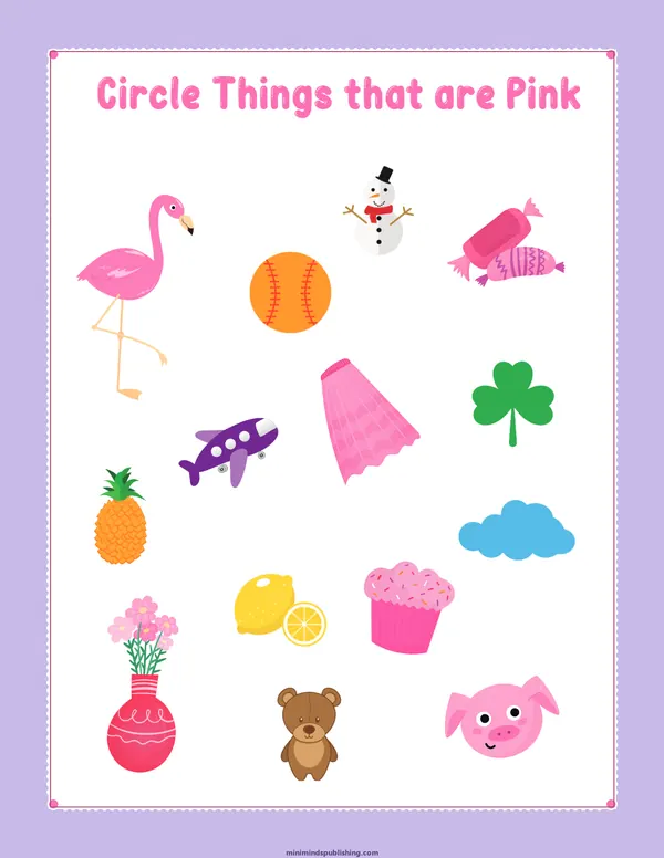 Circle the Color 7 — free printable circle the color activity sheet for ages 3-6