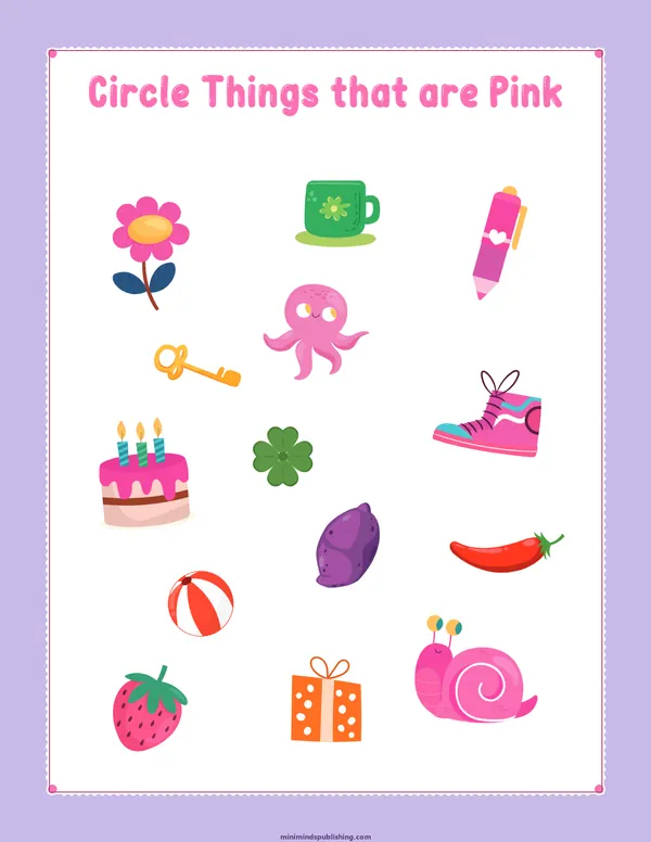 Circle the Color 8 — free printable circle the color activity sheet for ages 3-6