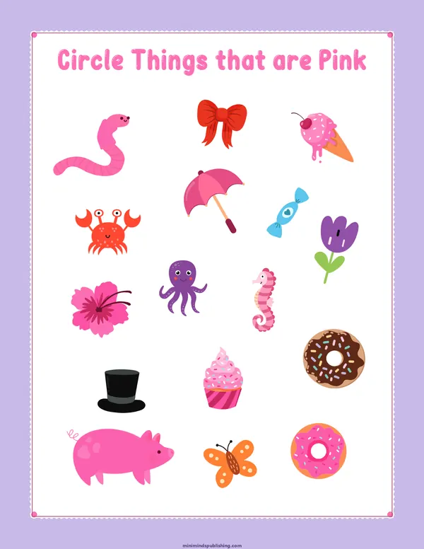Circle the Color 9 — free printable circle the color activity sheet for ages 3-6