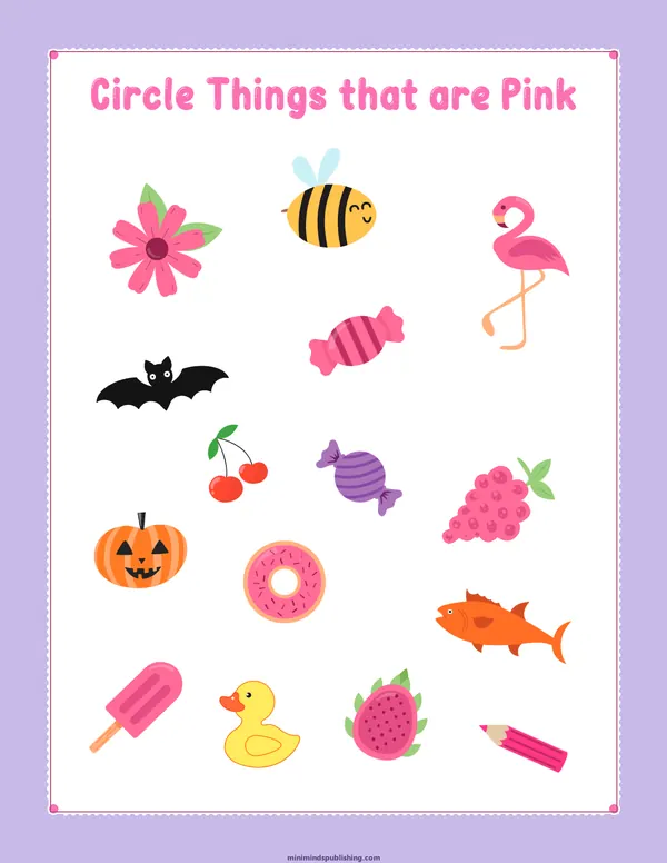 Circle the Color 10 — free printable circle the color activity sheet for ages 3-6