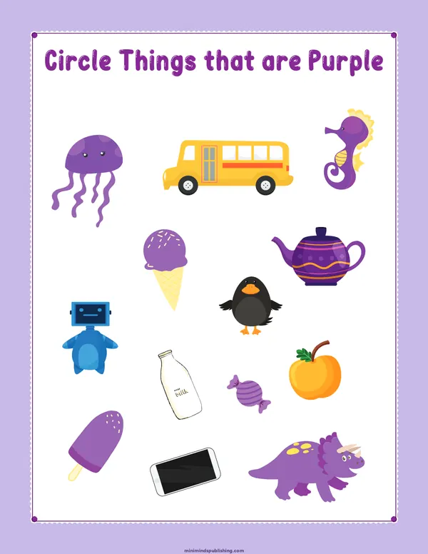 Circle the Color 15 — free printable circle the color activity sheet for ages 3-6