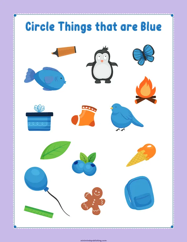 Circle the Color 16 — free printable circle the color activity sheet for ages 3-6
