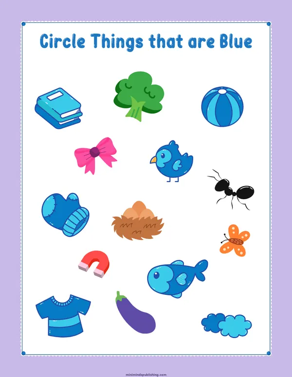 Circle the Color 18 — free printable circle the color activity sheet for ages 3-6