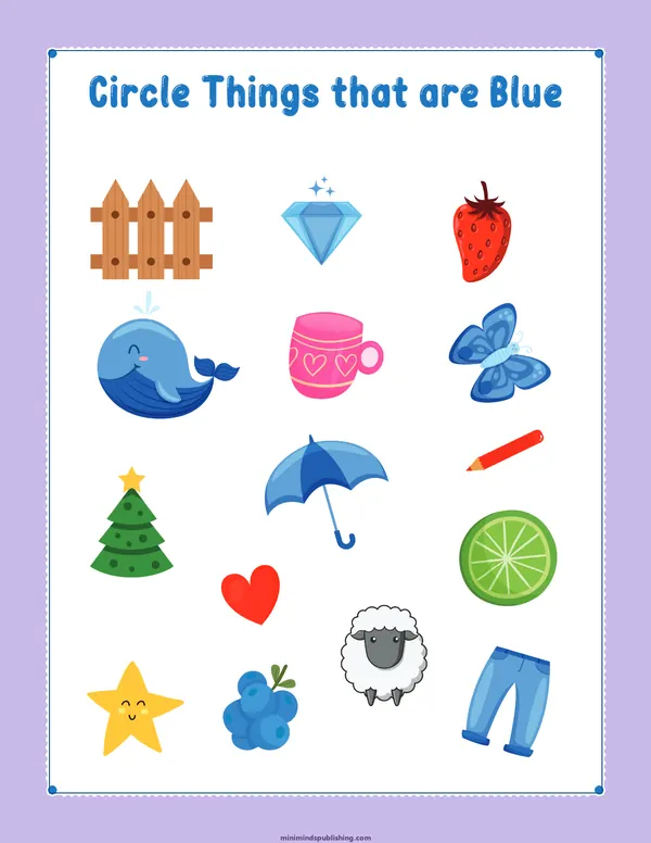 Circle the Color 19 — free printable circle the color activity sheet for ages 3-6