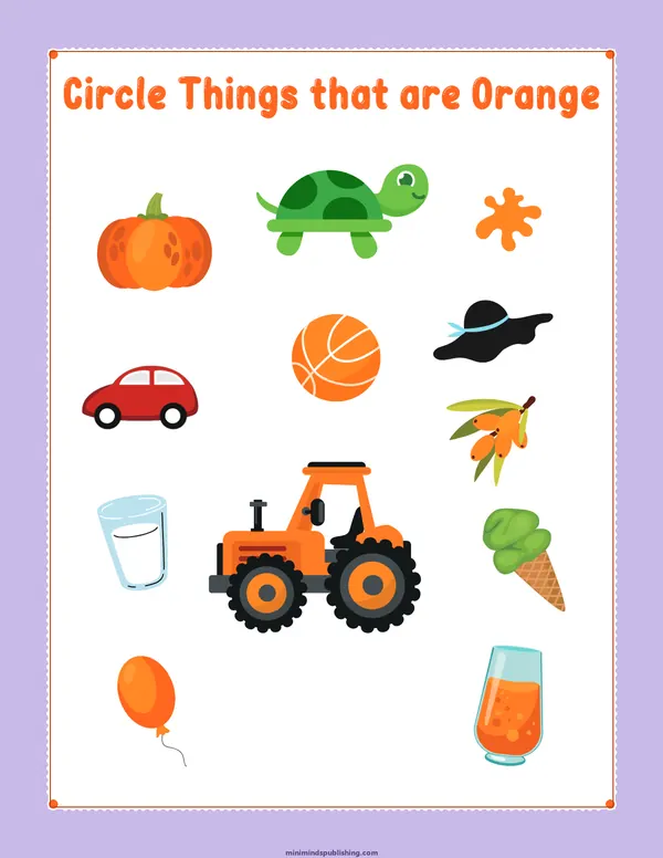 Circle the Color 21 — free printable circle the color activity sheet for ages 3-6