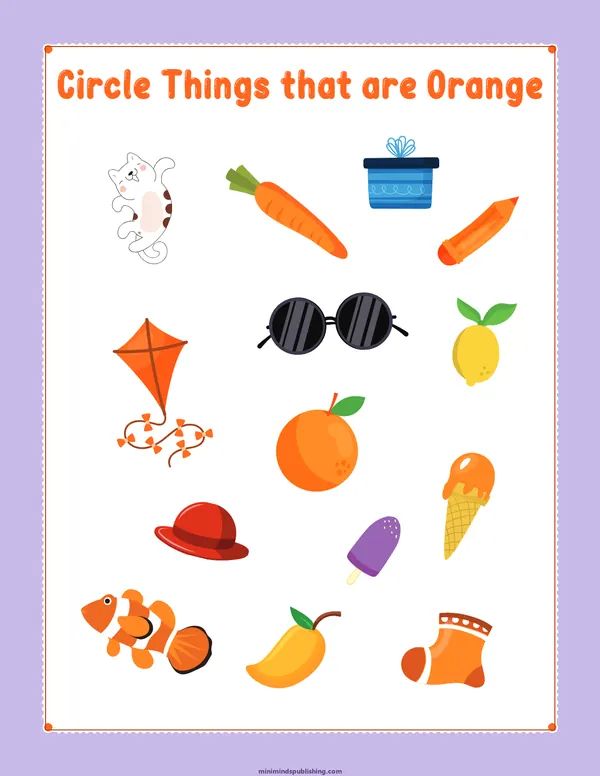 Circle the Color 22 — free printable circle the color activity sheet for ages 3-6