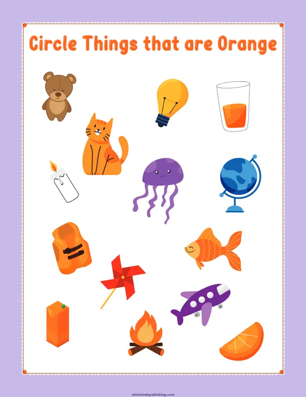 Circle the Color 23 — free printable circle the color activity sheet for ages 3-6