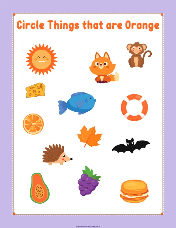 Circle the Color 24 — free printable circle the color activity sheet for ages 3-6