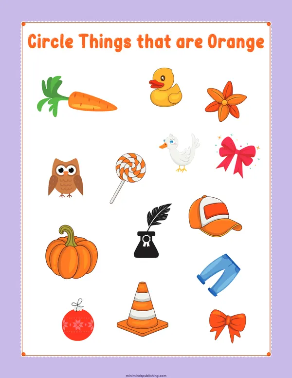 Circle the Color 25 — free printable circle the color activity sheet for ages 3-6