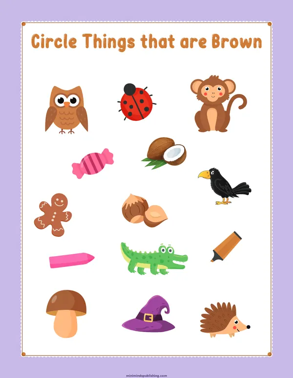 Circle the Color 26 — free printable circle the color activity sheet for ages 3-6