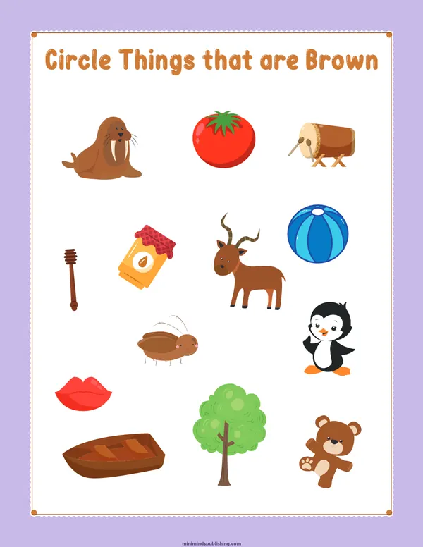 Circle the Color 28 — free printable circle the color activity sheet for ages 3-6