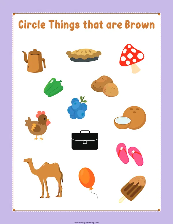 Circle the Color 29 — free printable circle the color activity sheet for ages 3-6
