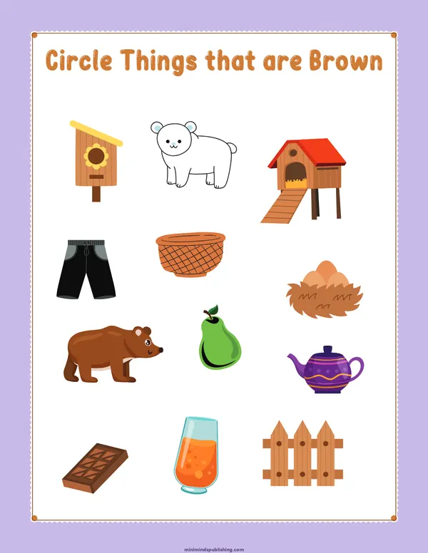 Circle the Color 30 — free printable circle the color activity sheet for ages 3-6