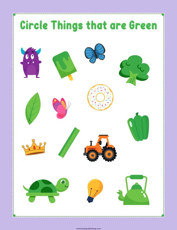 Circle the Color 31 — free printable circle the color activity sheet for ages 3-6