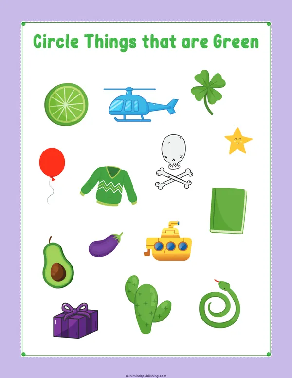 Circle the Color 32 — free printable circle the color activity sheet for ages 3-6