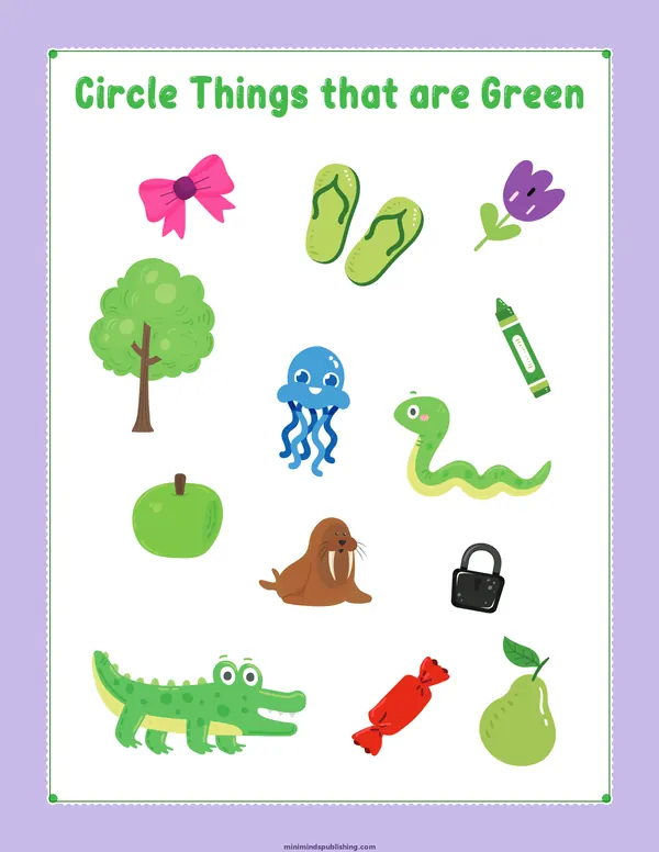 Circle the Color 34 — free printable circle the color activity sheet for ages 3-6