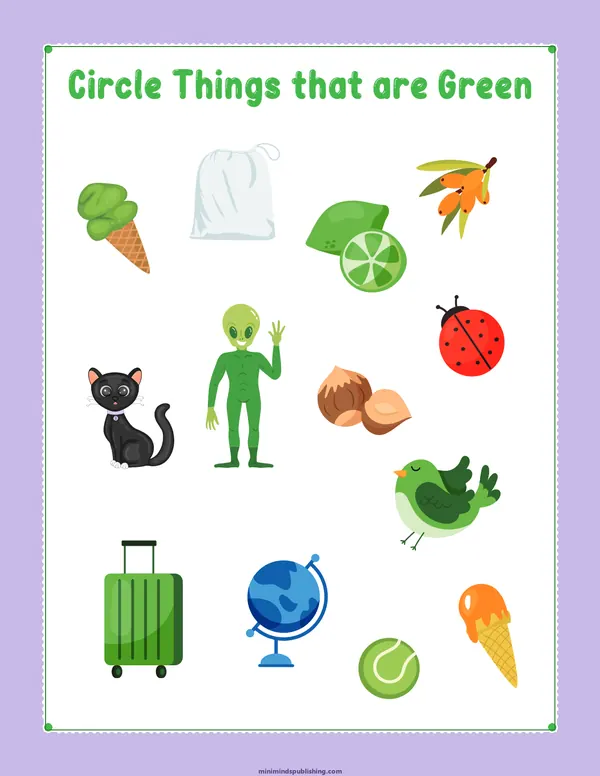 Circle the Color 35 — free printable circle the color activity sheet for ages 3-6