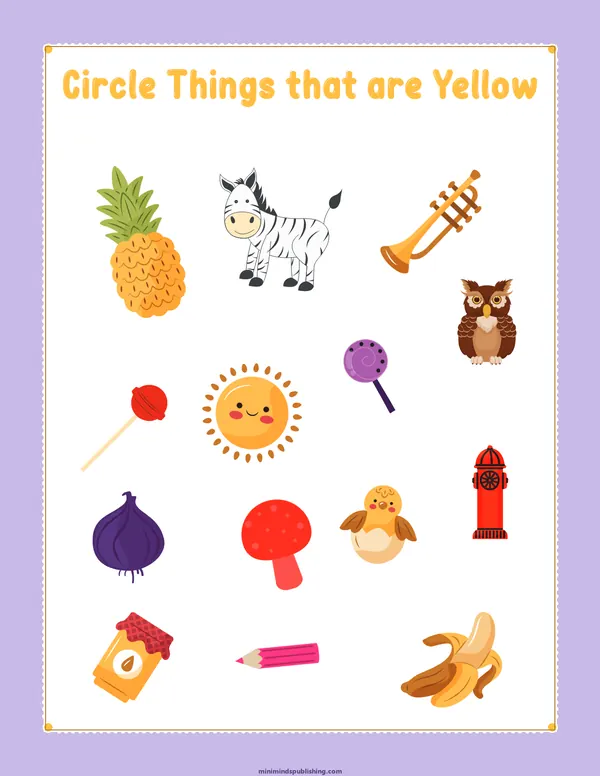 Circle the Color 37 — free printable circle the color activity sheet for ages 3-6