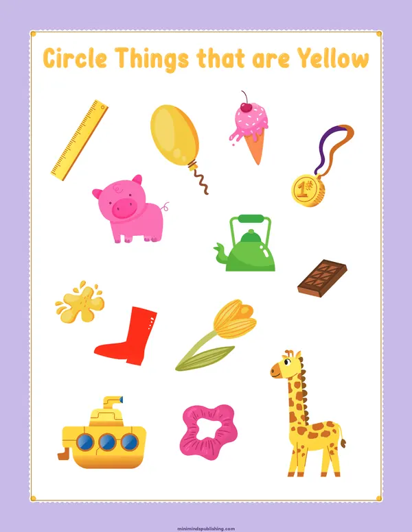 Circle the Color 39 — free printable circle the color activity sheet for ages 3-6