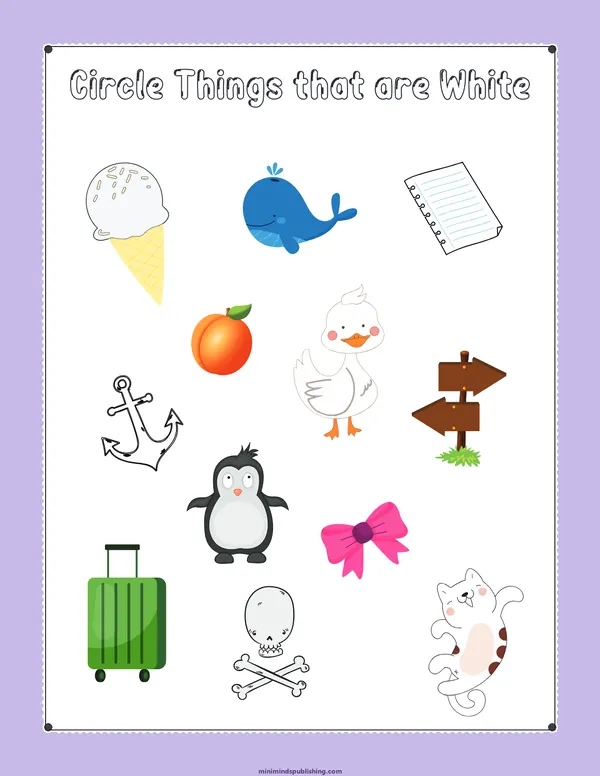 Circle the Color 42 — free printable circle the color activity sheet for ages 3-6