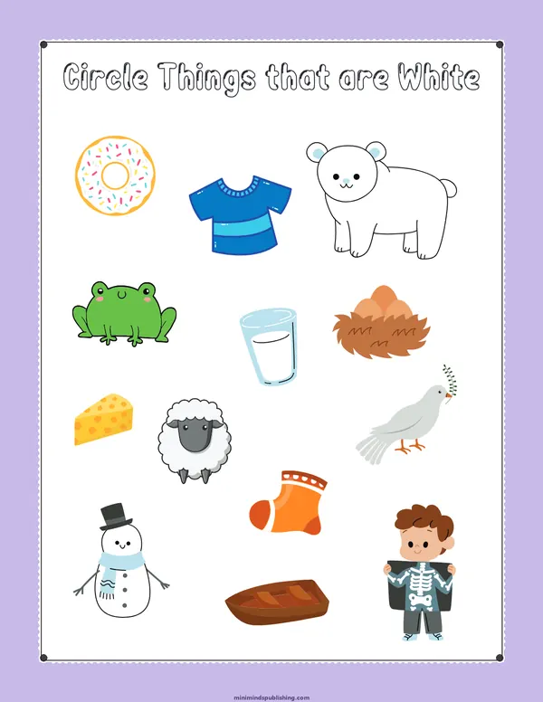 Circle the Color 43 — free printable circle the color activity sheet for ages 3-6