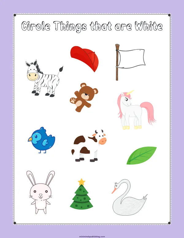 Circle the Color 44 — free printable circle the color activity sheet for ages 3-6